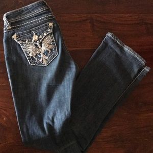 Boot cut bedazzled jeans